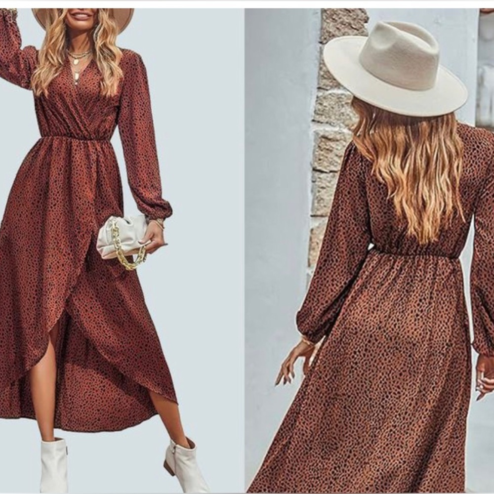 NWT PRETTY GARDEN BROWN CHEETAH PRINT SIZE SMALL